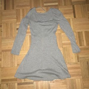 Grey long sleeve sweater dress